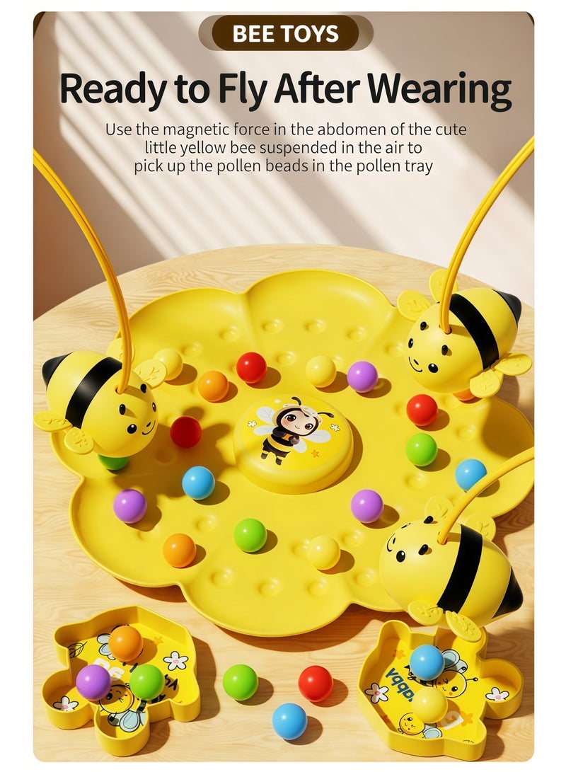 Balloon World Bee-themed pearl collecting adventure fishing magnetic bead table game for parent-child interaction, suitable for children's parties, outdoor games, birthday gifts, easy to use, and perfect for group activities. - Image 5